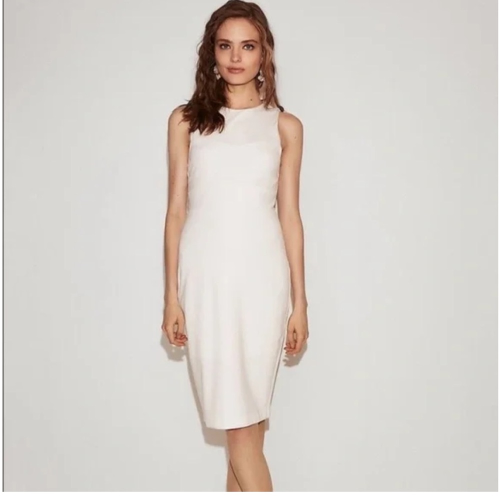 Express White Midi Sheath Dress